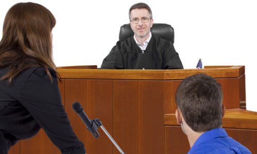 Male Being Sued in a Court Trial